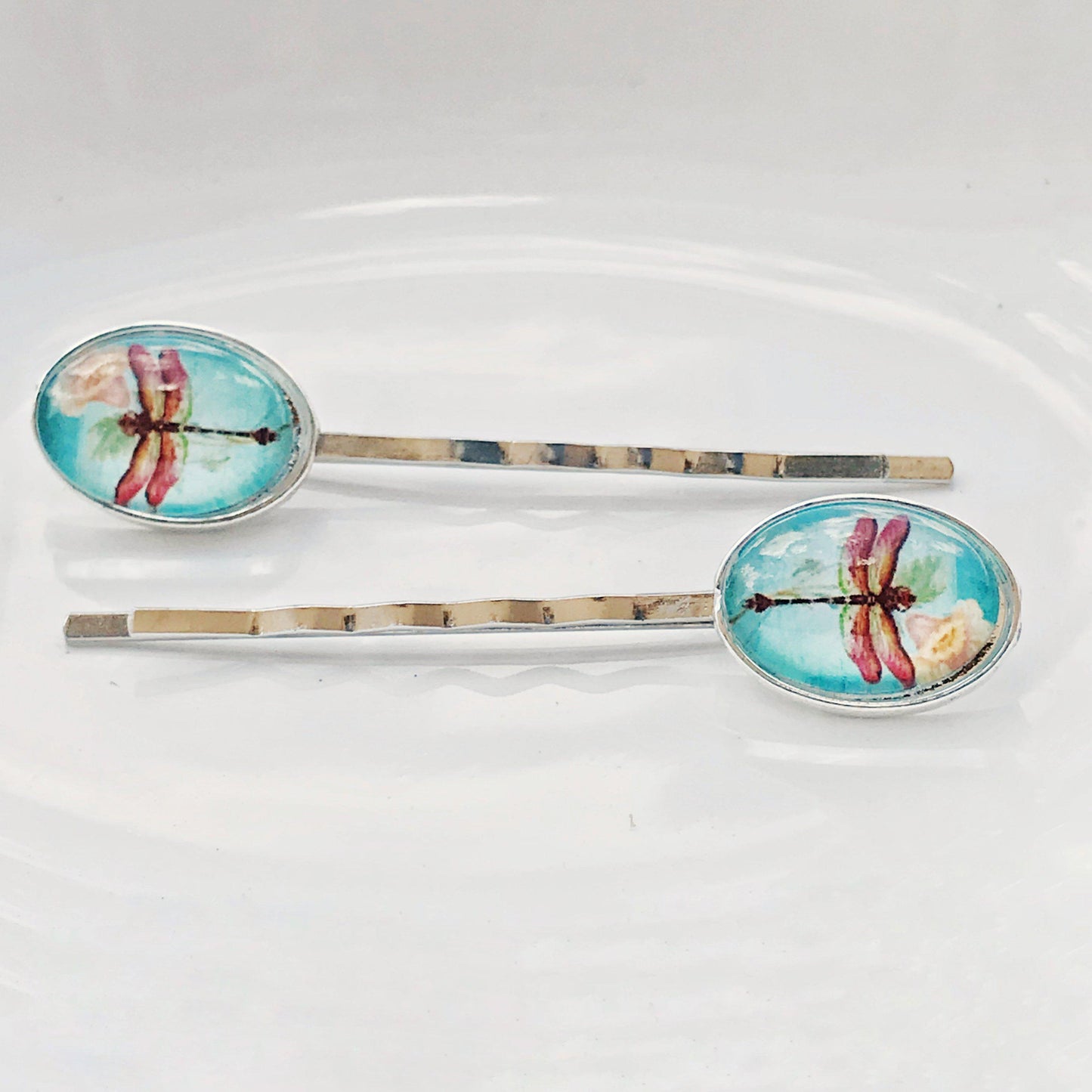 Dragonfly Floral Hair Pins - Delicate Accessories for Women's Hairstyles