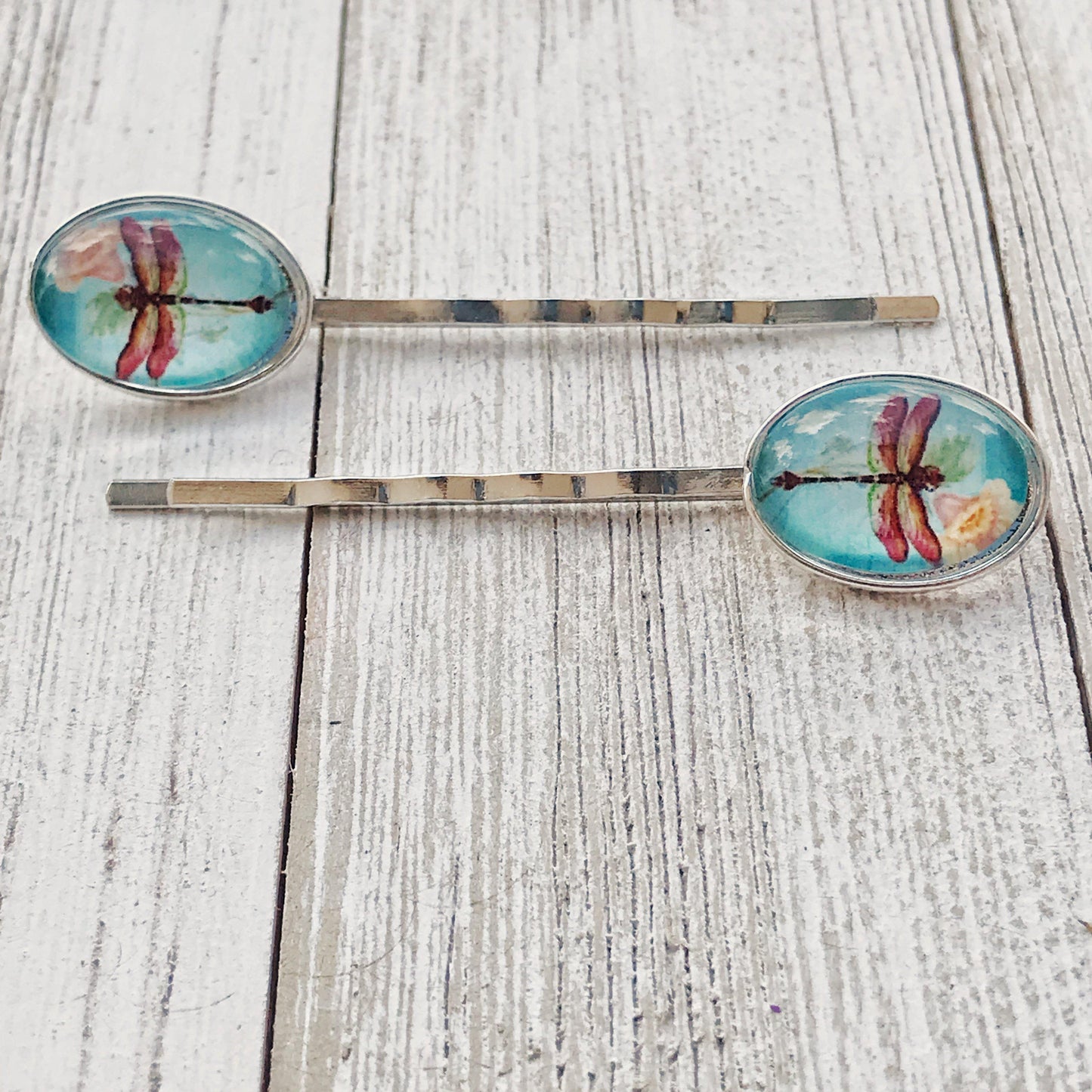 Dragonfly Floral Hair Pins - Delicate Accessories for Women's Hairstyles