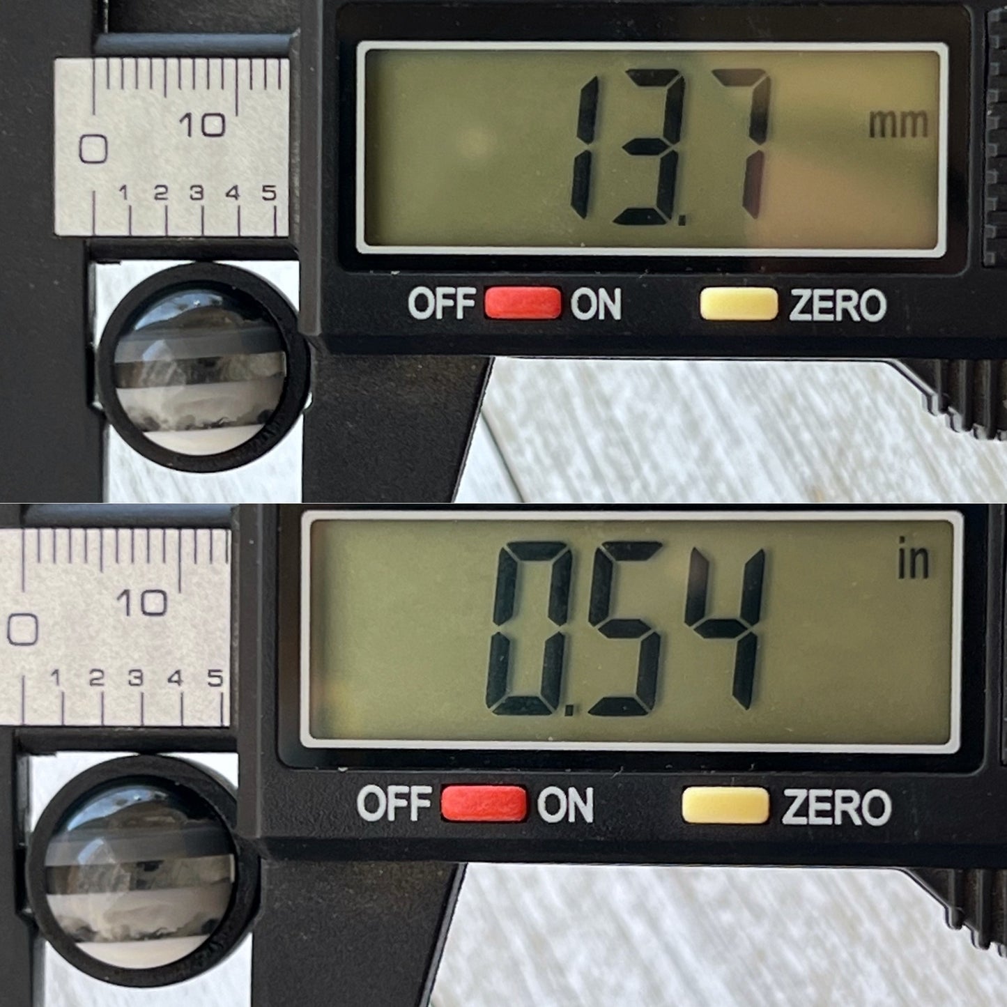 Measurements for Earrings with ruler