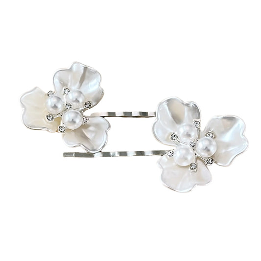 White Floral Hair Pin Set