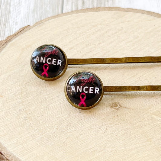 Breast Cancer Awareness Pink Ribbon Hair Pins - Supportive Accessories for a Meaningful Cause