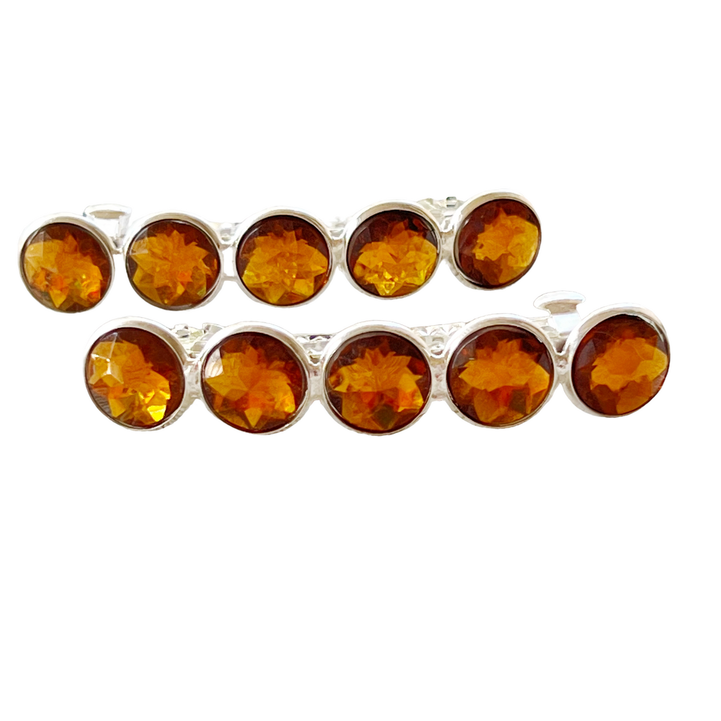 Brown Acrylic Silver Hair Clips: Vintage-Inspired Accessories