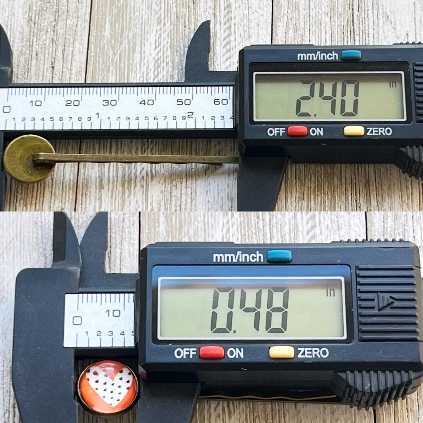 Red and White Heart Black Polka Dot Hair Pins