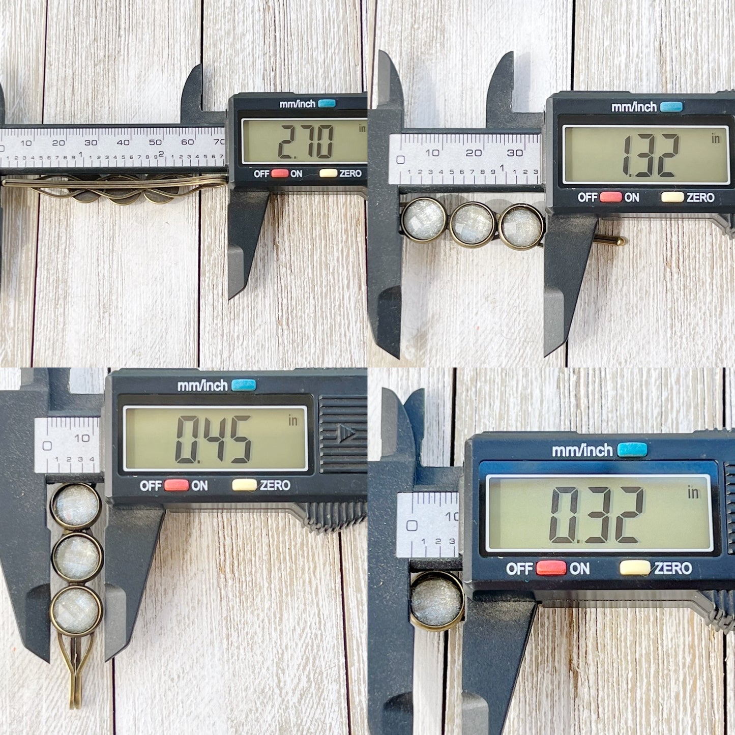 Iridescent Silver Hair Clips – Glam Boho Bronze Retro Barrettes