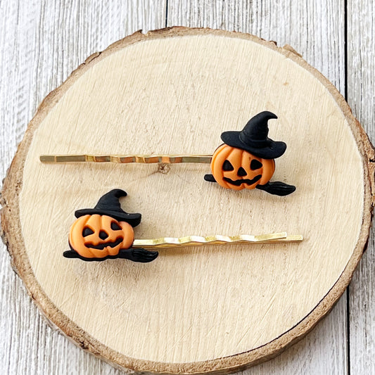 Halloween Pumpkin Witch Hair Pins