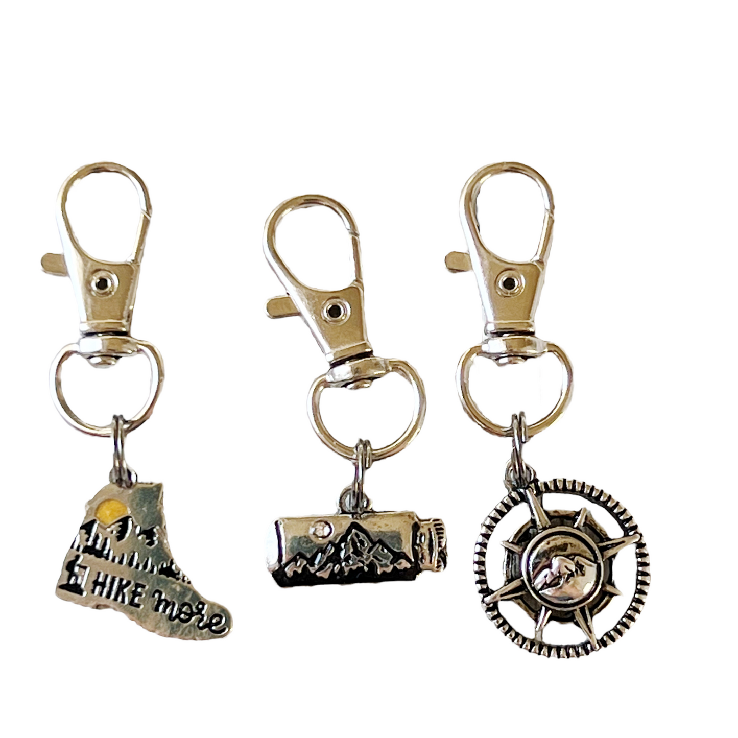 Hike More Mountains Zipper Pull Keychain Charm: Adventure-Inspired Purse Accessories