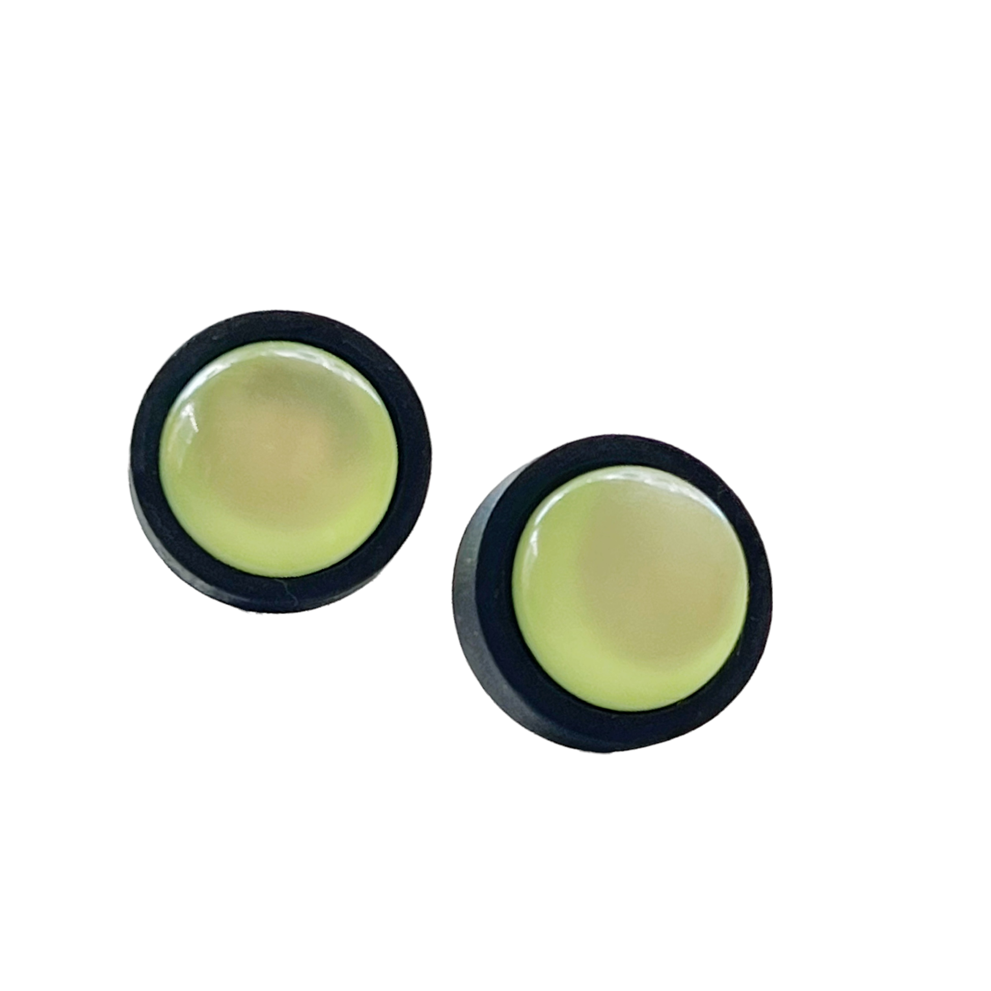 Green Resin Black Wood Unisex Stud Earrings - Stylish & Versatile Accessories
