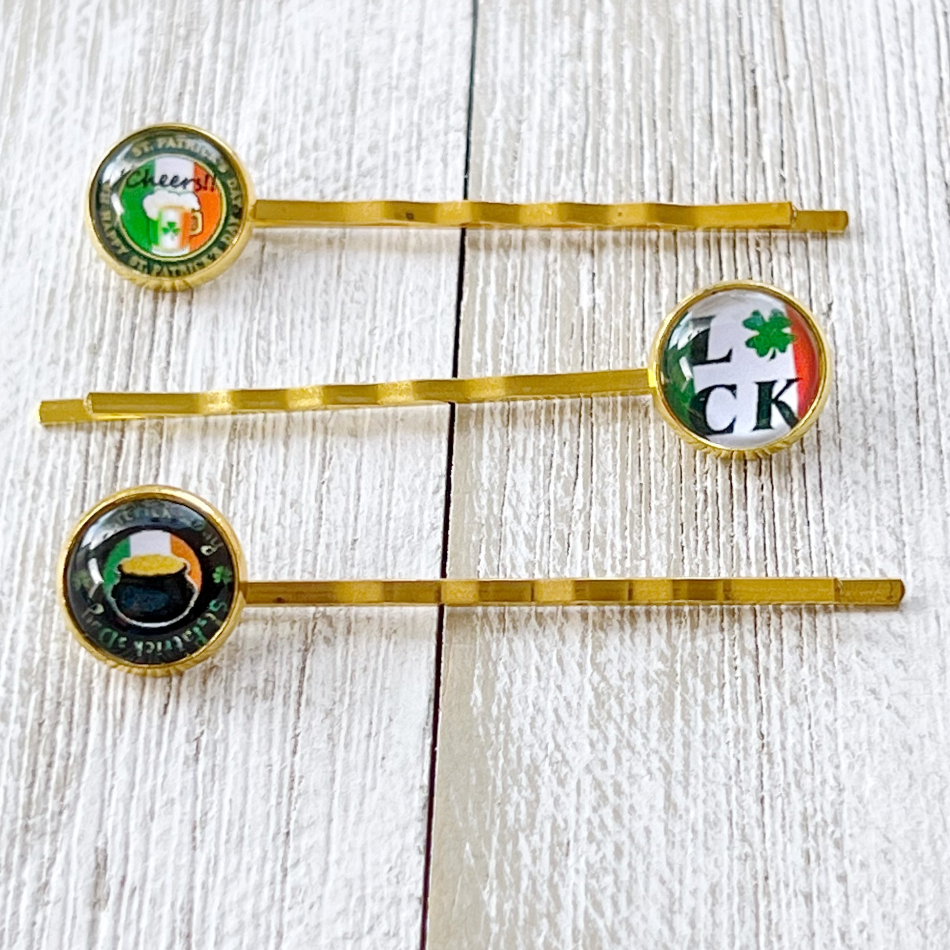 Funny Saying St Patricks Day Hair Pins Set of 3