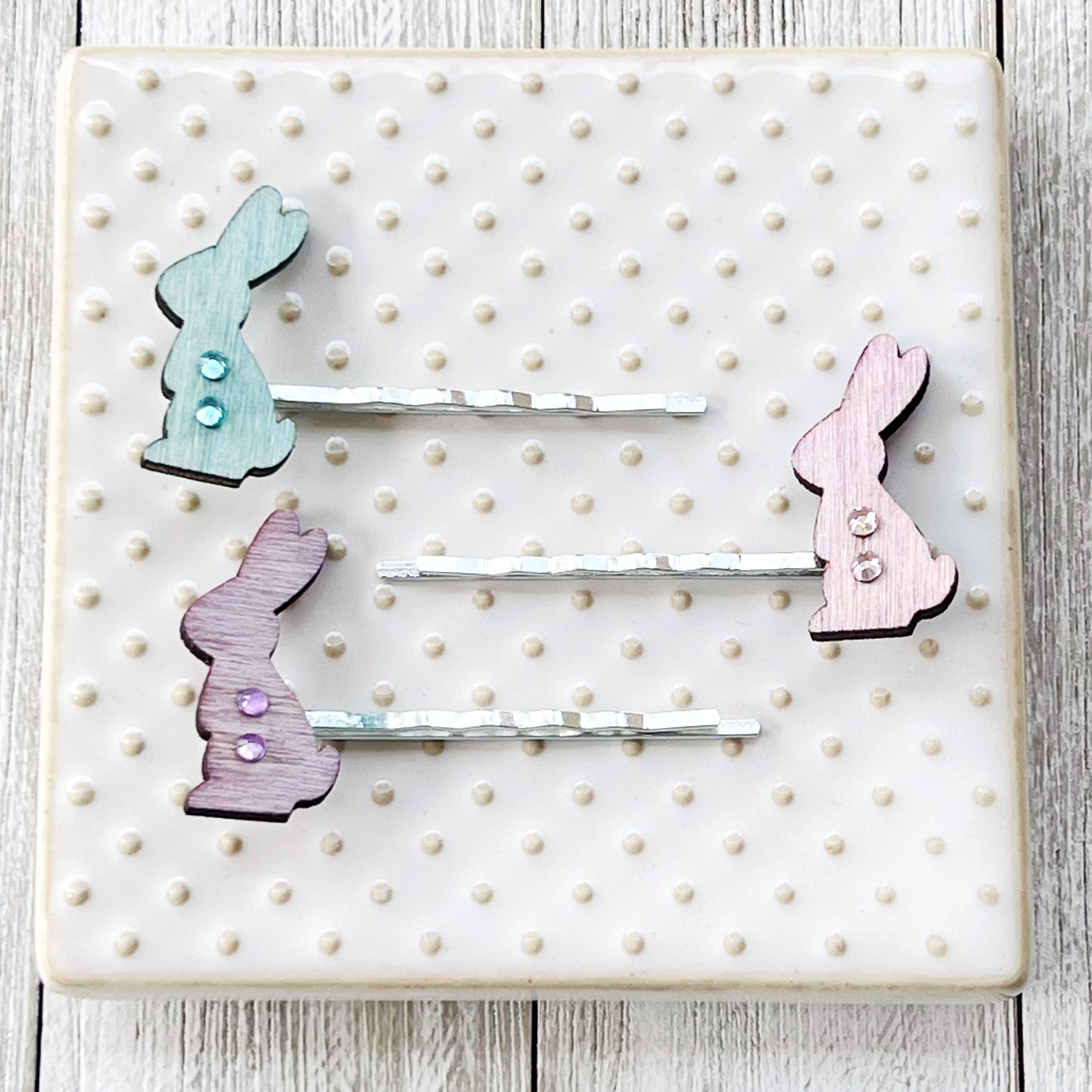 Bunny Rabbit Hair Pins - Easter Hair Accessories | Bunny Bobby Pins for Women's Hairstyles, Set of 3