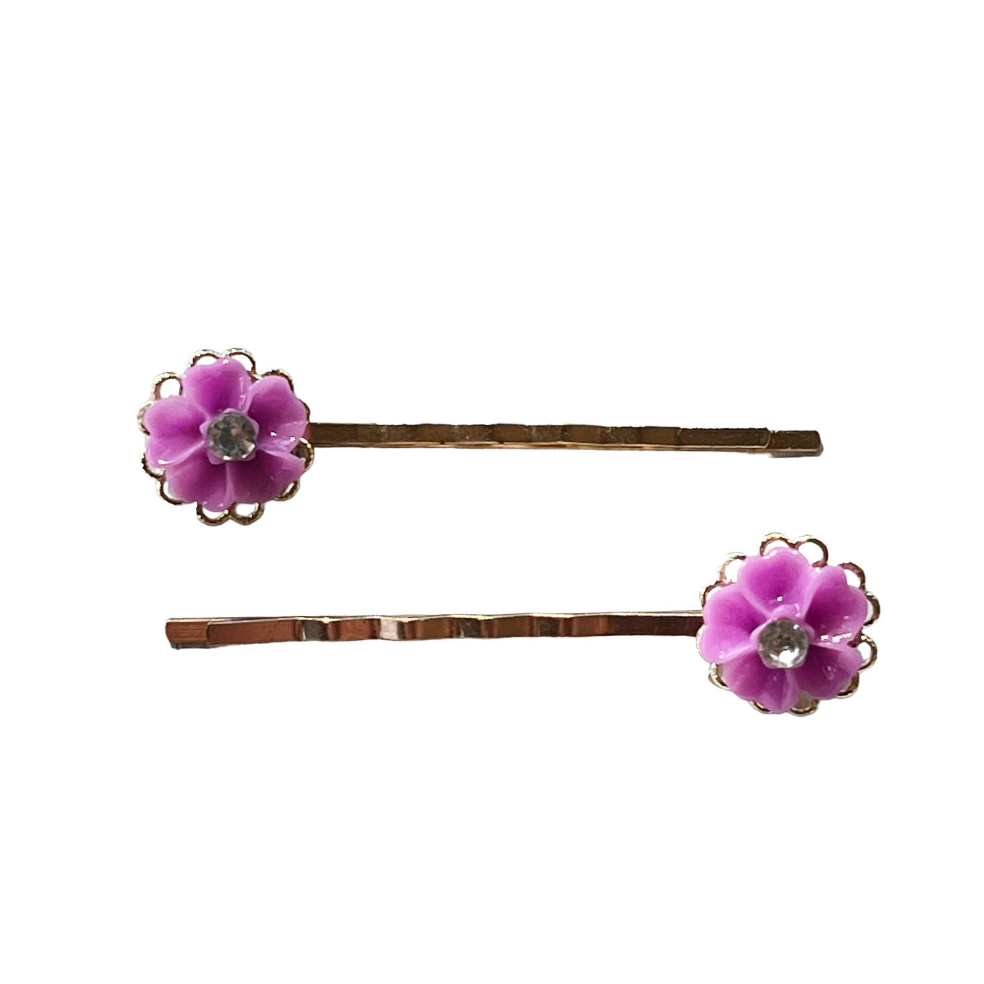 Purple Rhinestone Flower Hair Pins, Hair Pins For Woman, Purple Bobby Pins, Decorative Bobby Pin, Womans Hair Clip, Floral Wedding Hair Pins