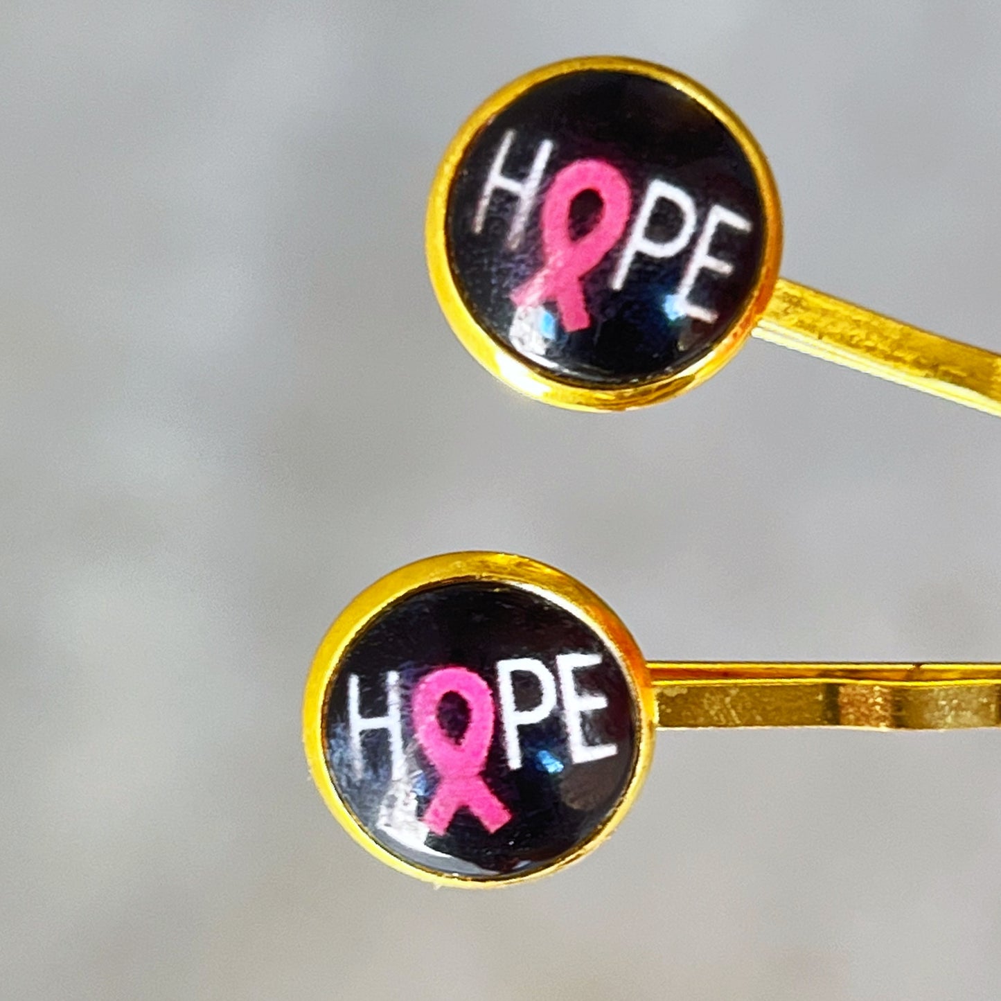 Hope Breast Cancer Awareness Month Pink Ribbon Hair Pins