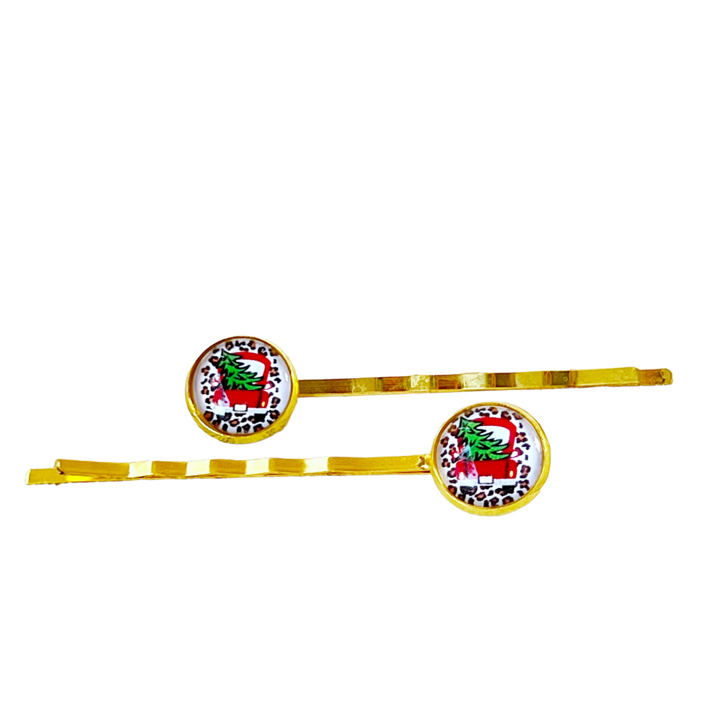 Red Truck Christmas Tree Holiday Bobby Pins