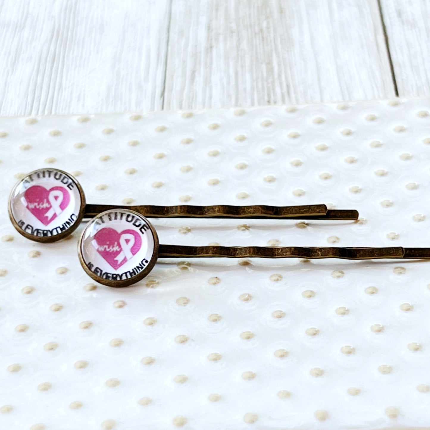 Breast Cancer Awareness Ribbon Hair Pins - Supportive and Stylish Accessories