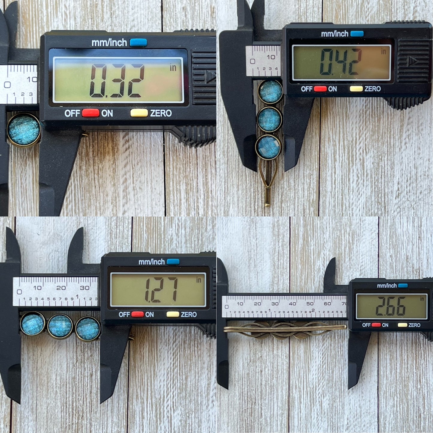 Teal Shimmer Hair Pins – Faceted Acrylic Boho Western Bobby Pins