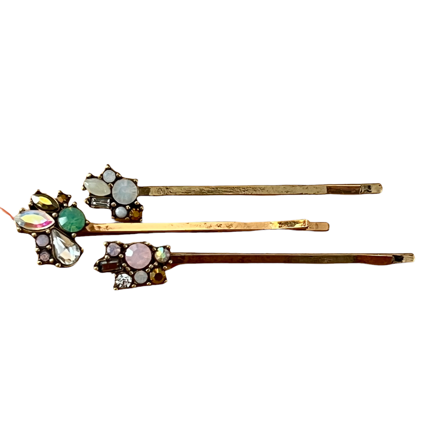 Gold Gemstone Hair Pins – Set of 3 Elegant Accessories