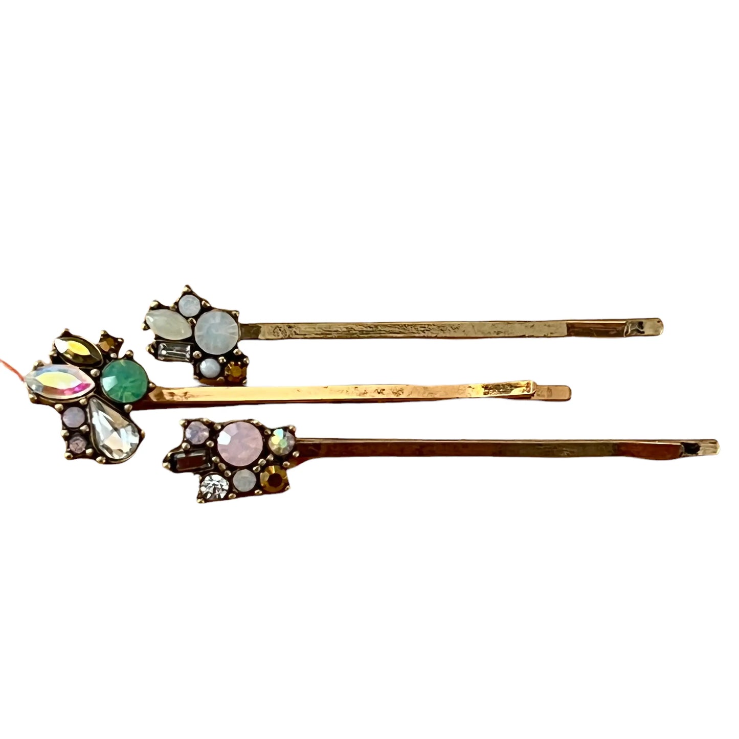 Gold Gemstone Hair Pins – Set of 3 Elegant Accessories