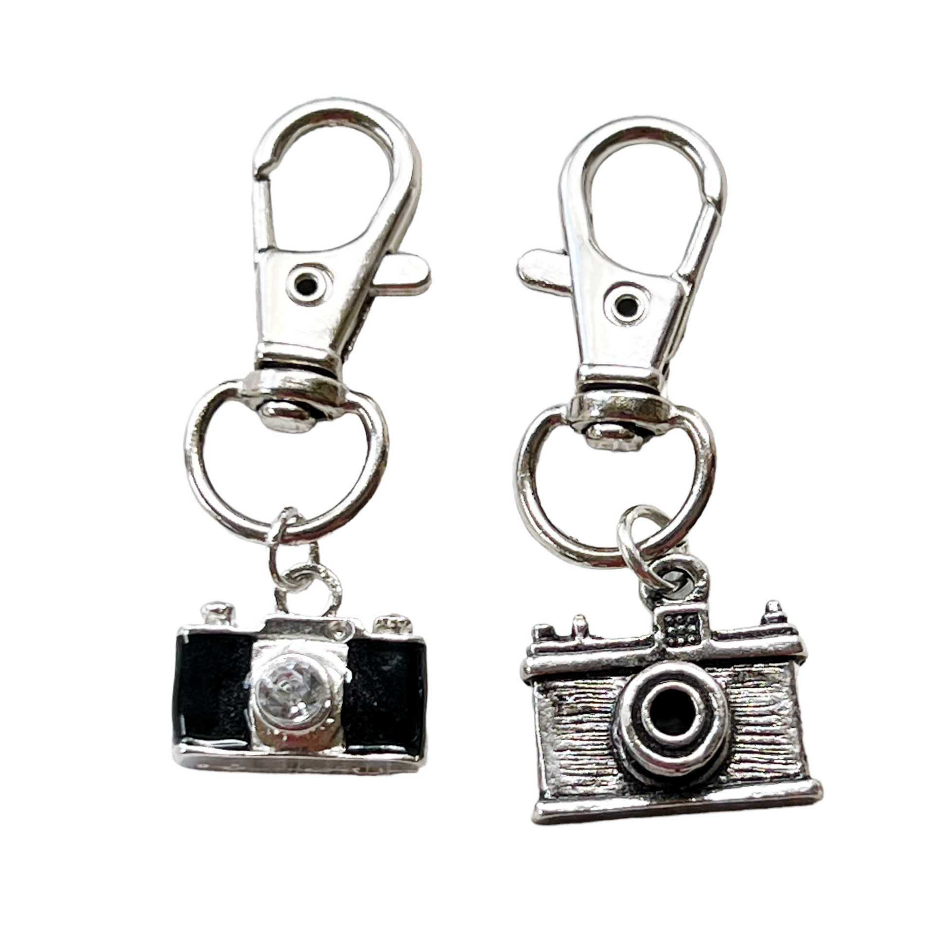 Camera Zipper Pull Keychain Purse Charms Set of 2 - Stylish Accessories for Photography Lovers