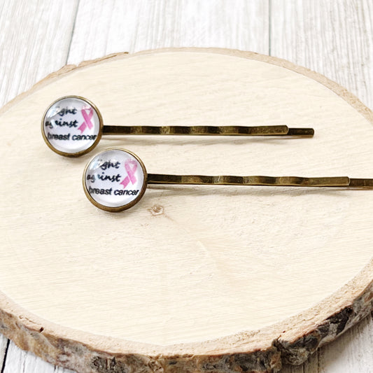 Breast Cancer Awareness Pink Ribbon Hair Pins - Supportive Accessories for a Meaningful Cause