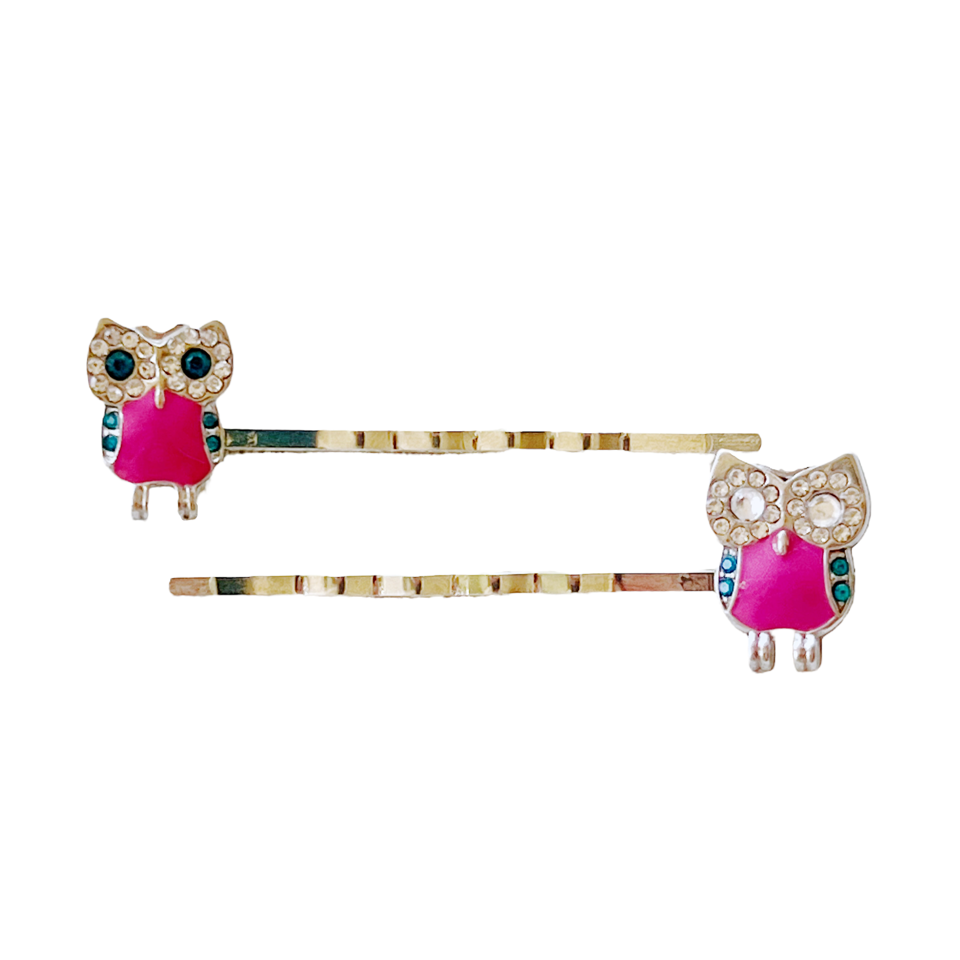 Pink Rhinestone Owl Bobby Pins: Sparkle & Charm for Your Hairstyle