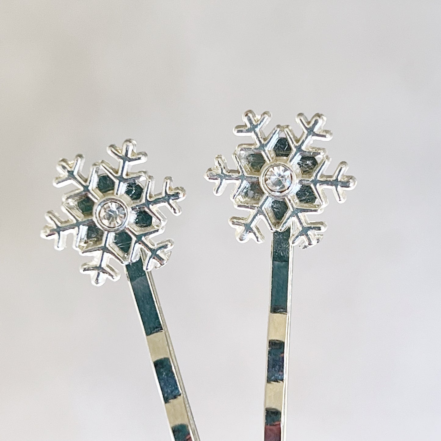 Snowflake Hair Pins – Crystal Silver Winter Boho Hair Clips