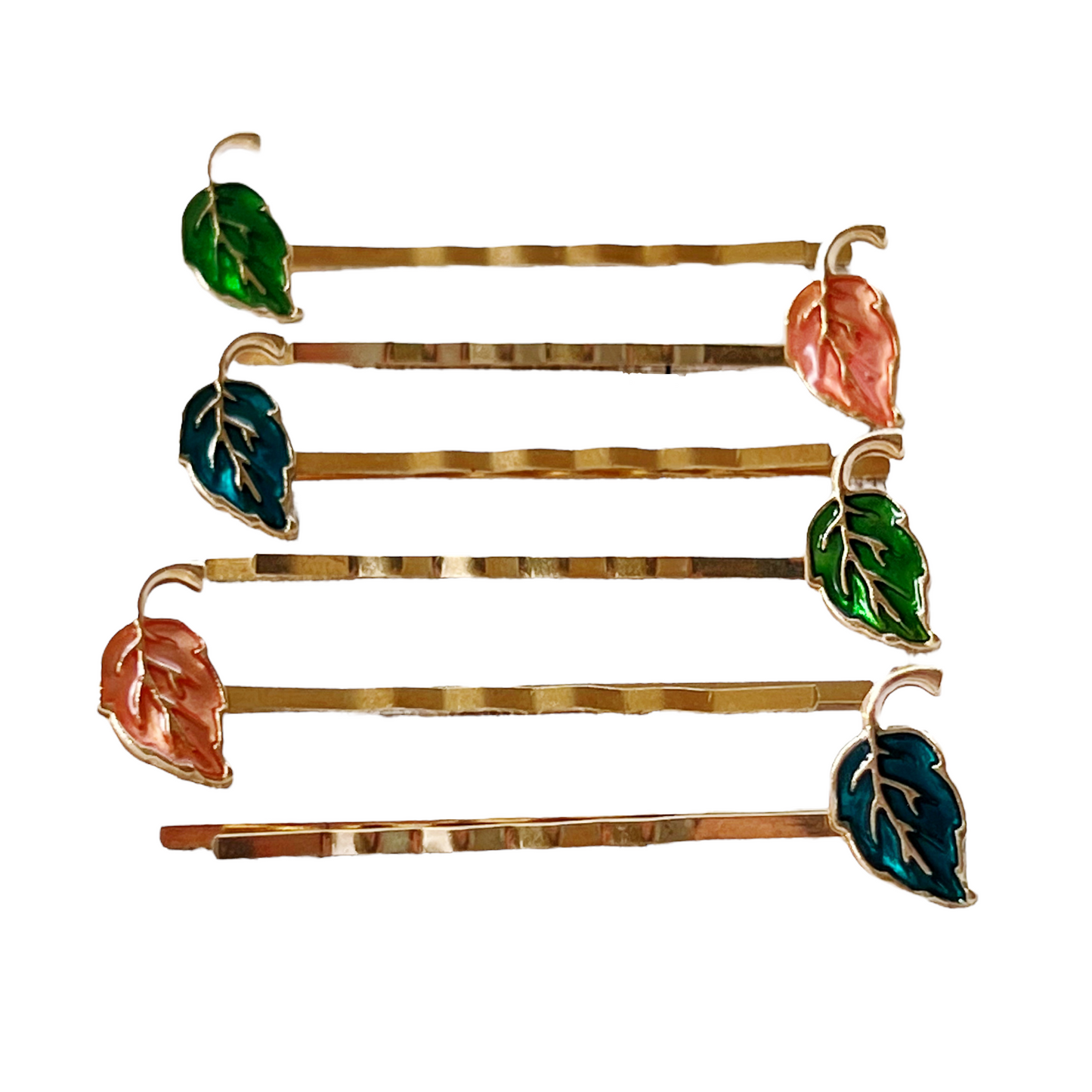 Enamel Leaf Hair Pin Set – 6-Piece Fall Hair Clips in 3 Autumn Colors