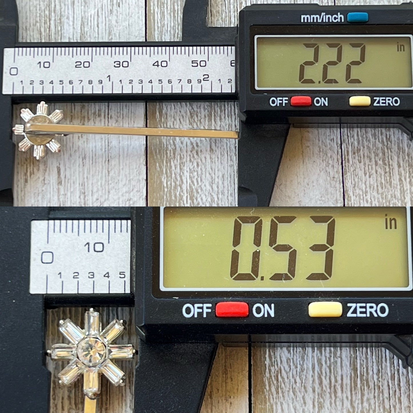 Crystal Snowflake Hair Pins – Elegant Silver Winter Hair Clips Set of 2