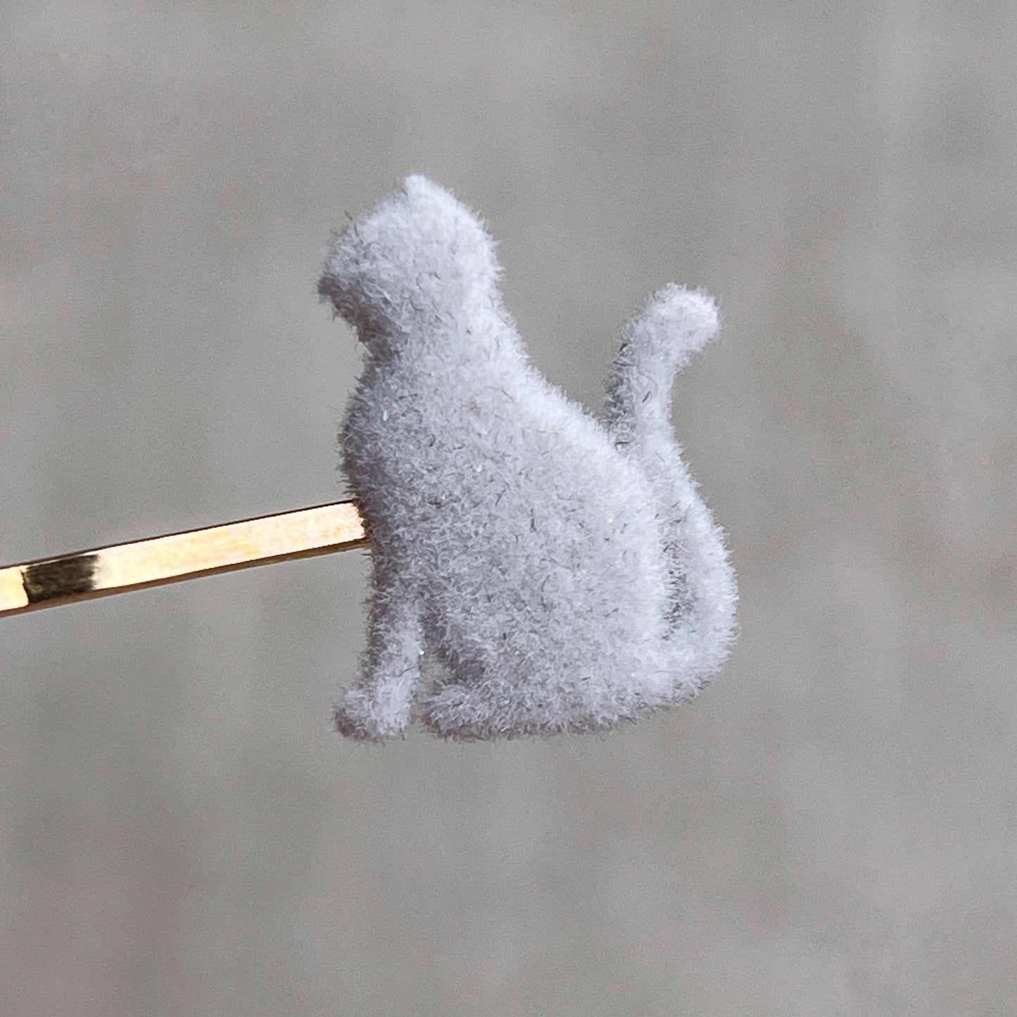 Gray & Black Felted Cat Hair Pins - Quirky Accessories for Feline-Inspired Hairstyles