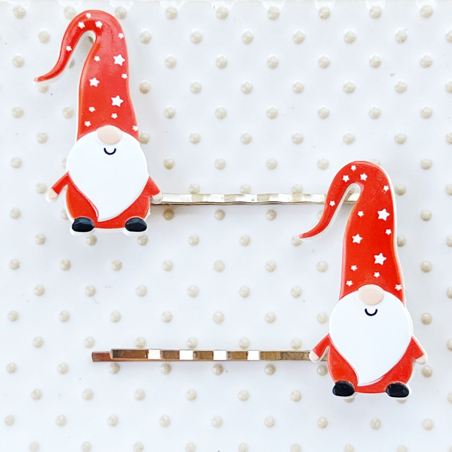 Red Gnome Christmas Hair Pins