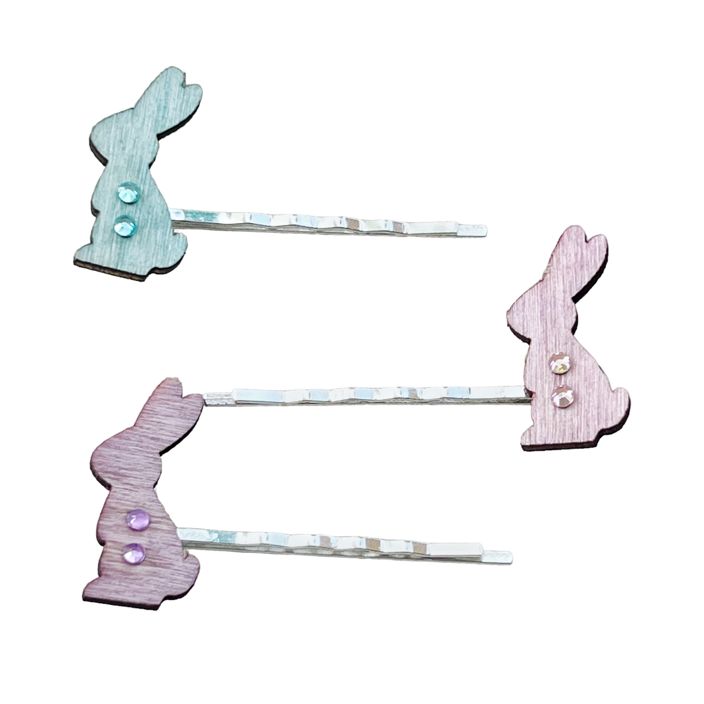 Bunny Rabbit Hair Pins - Easter Hair Accessories | Bunny Bobby Pins for Women's Hairstyles, Set of 3