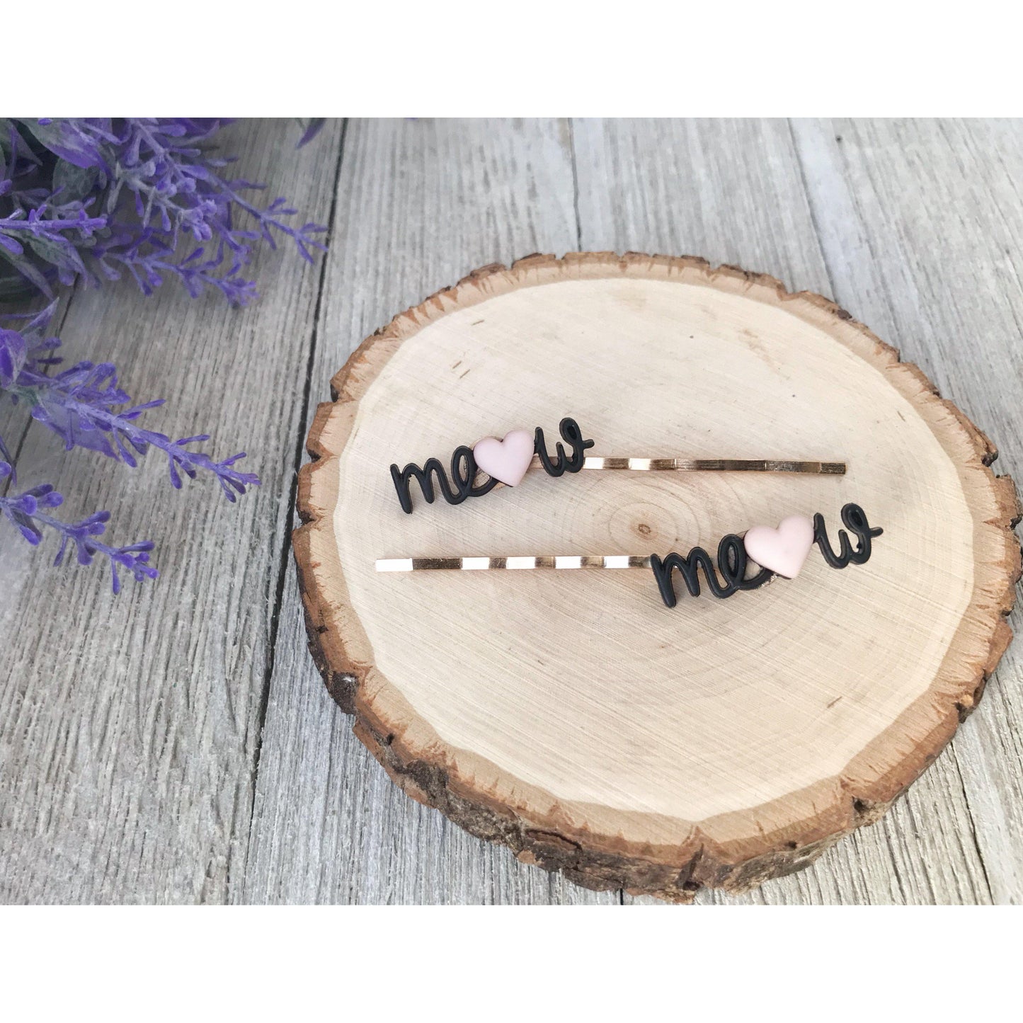 Meow Heart Hair Pins - Adorable Feline-Inspired Accessories