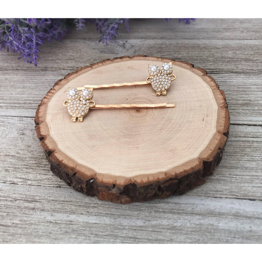 Pearl Owl Bobby Pins: Sparkling Owl Accents for Unique Hairstyles