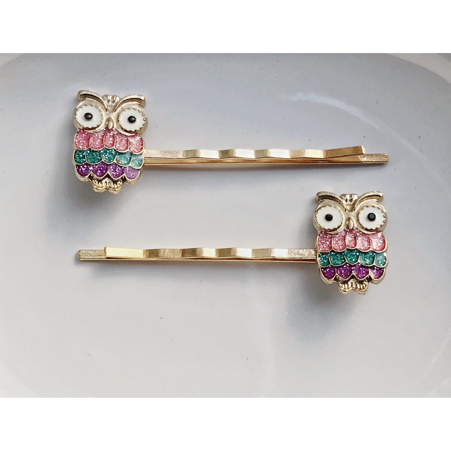 Pastel Owl Bobby Pins: Sparkling Owl Accents for Unique Hairstyles