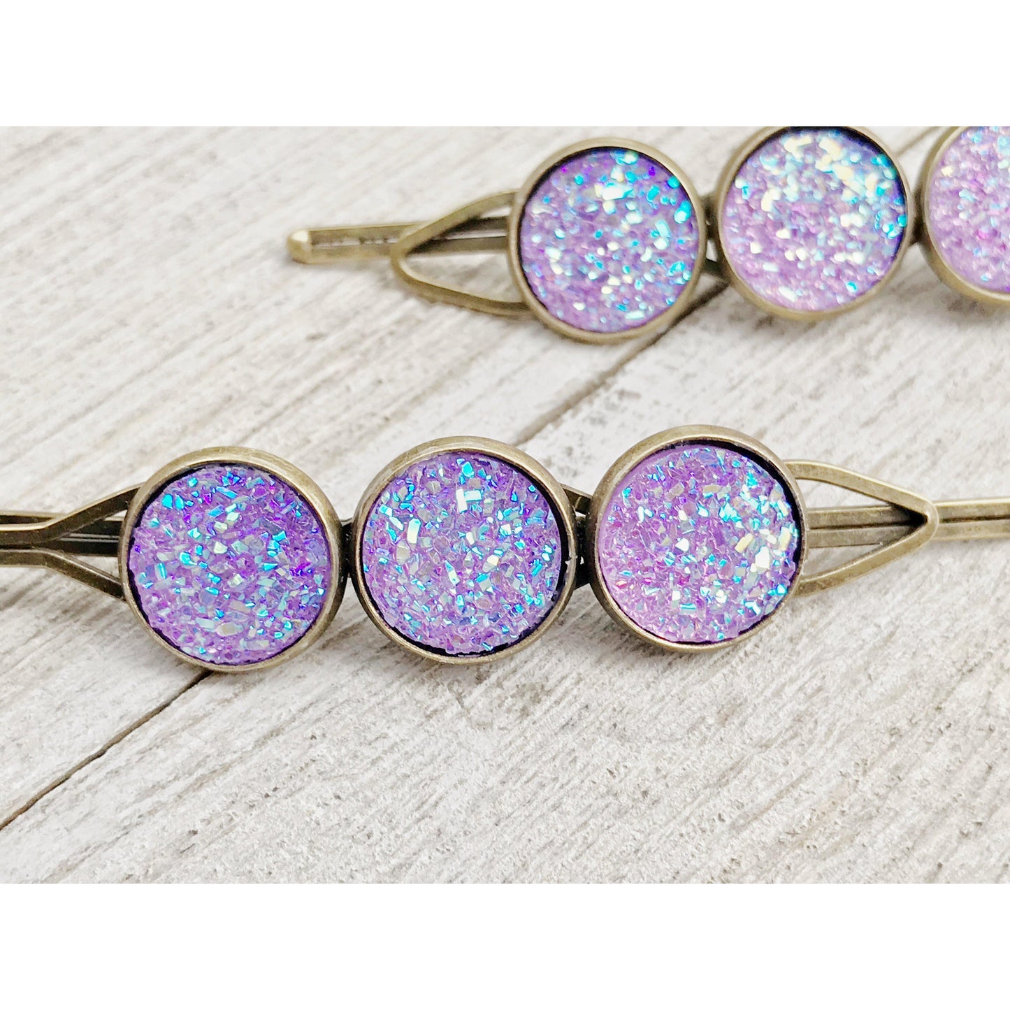 Purple Druzy Hair Pins: Chic Accessories for Unique Hairstyles