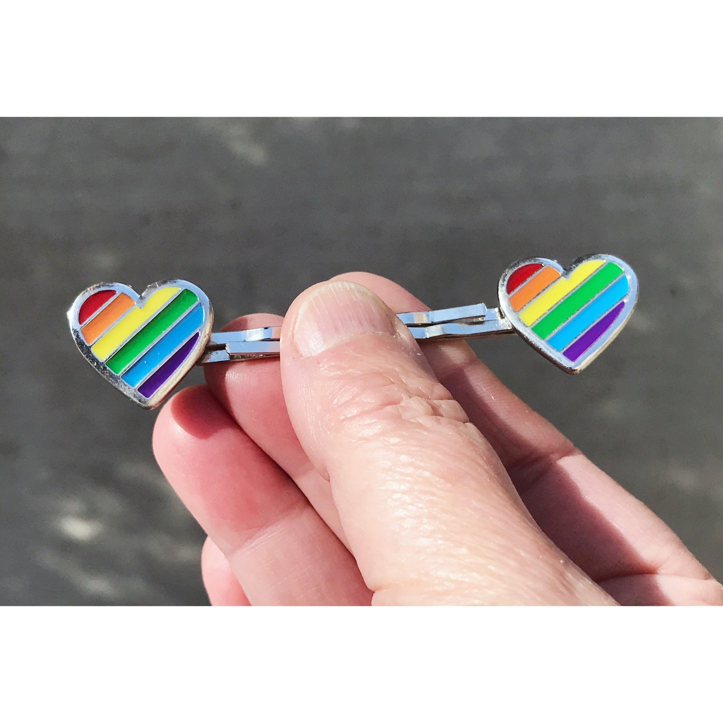 Rainbow Heart Hair Pins - Colorful and Playful Accessories