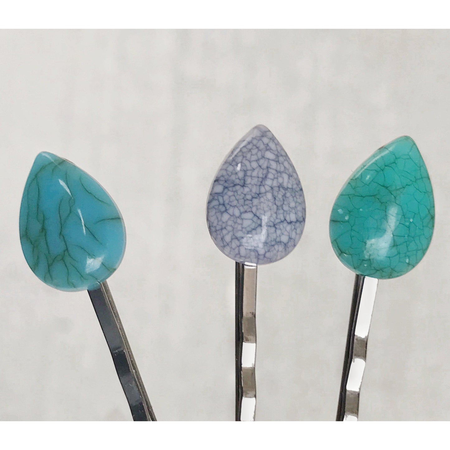 Turquoise Teardrop Hair Pin, Marbled Hair Pins, Hair Pins For Woman, Gemstone Bobby Pin, Decorative Bobby Pin, Womens Hair Pin, Gift for Her