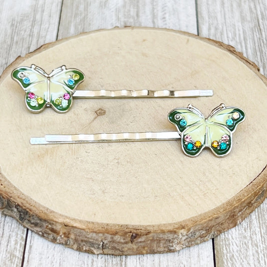Whimsical handmade butterfly hair accessories styled for women