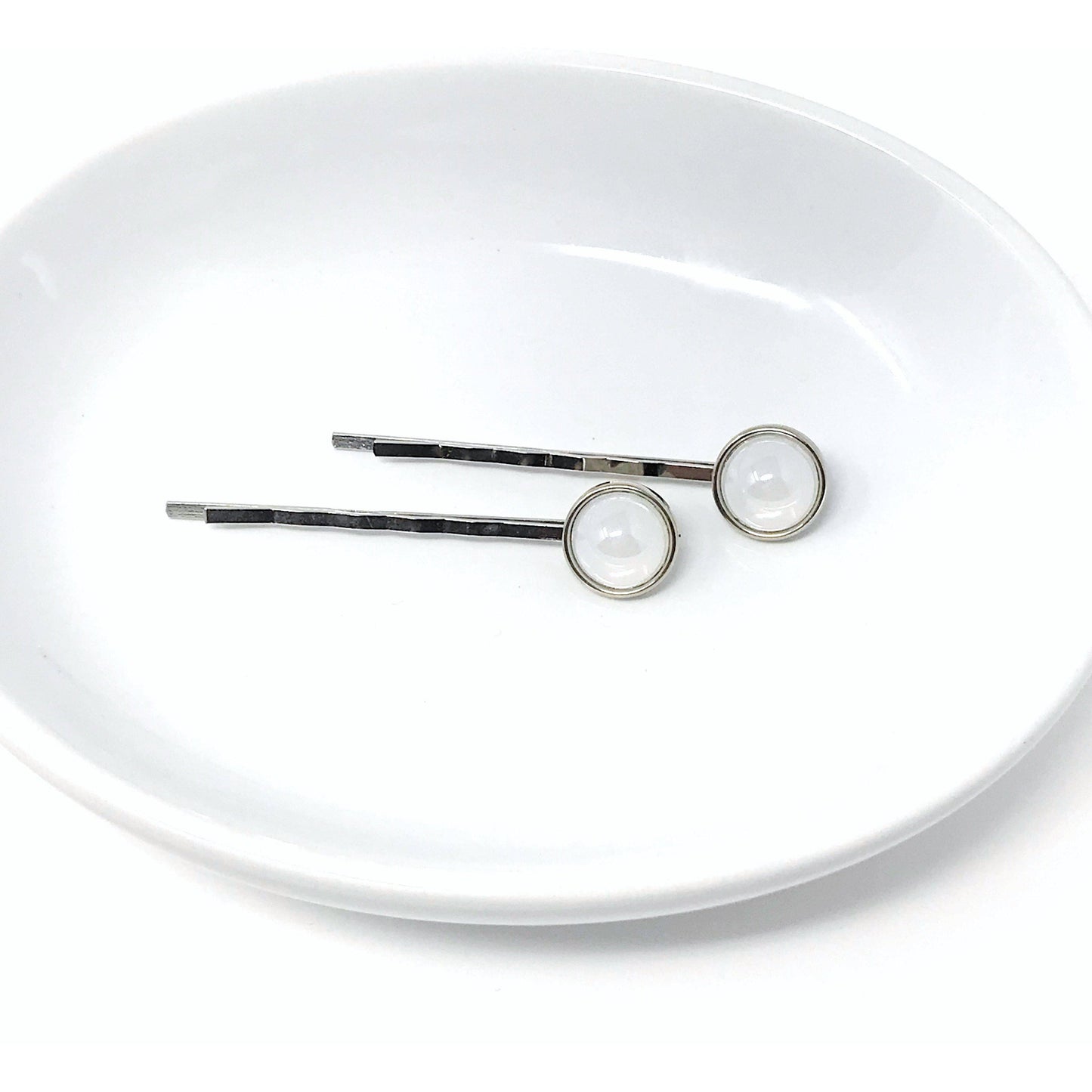 White Circle Hair Pins, Womens Hair Pins, Formal Bobby Pins, Girls Hair Pins, Dressy Hair Pins