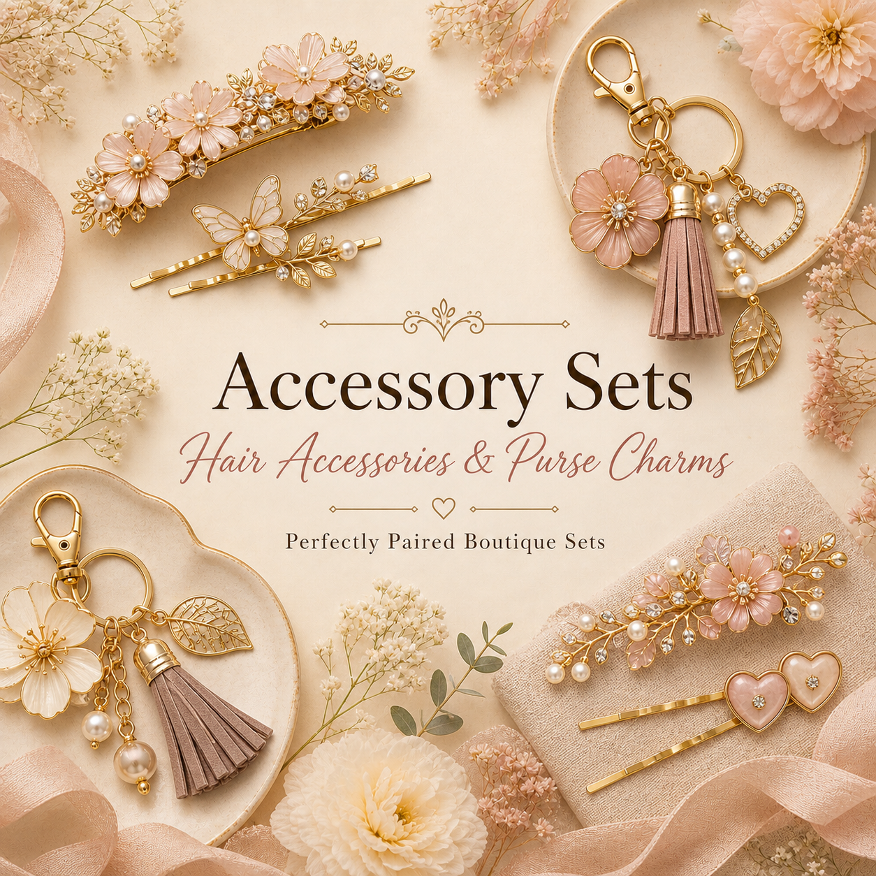 Hair Accessory & Purse Charm Sets