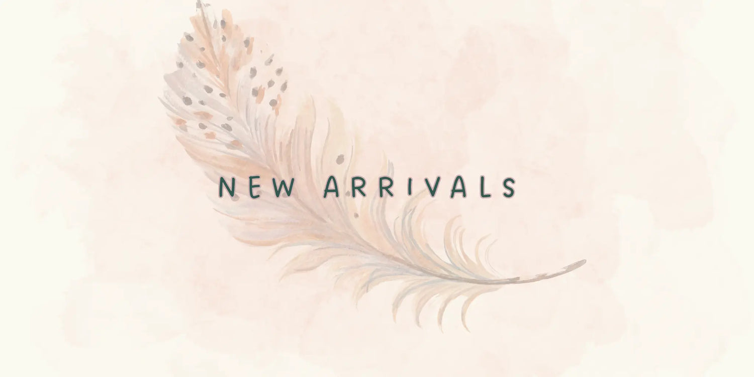New Arrivals collection with fresh handmade hair pins, earrings, and purse charms