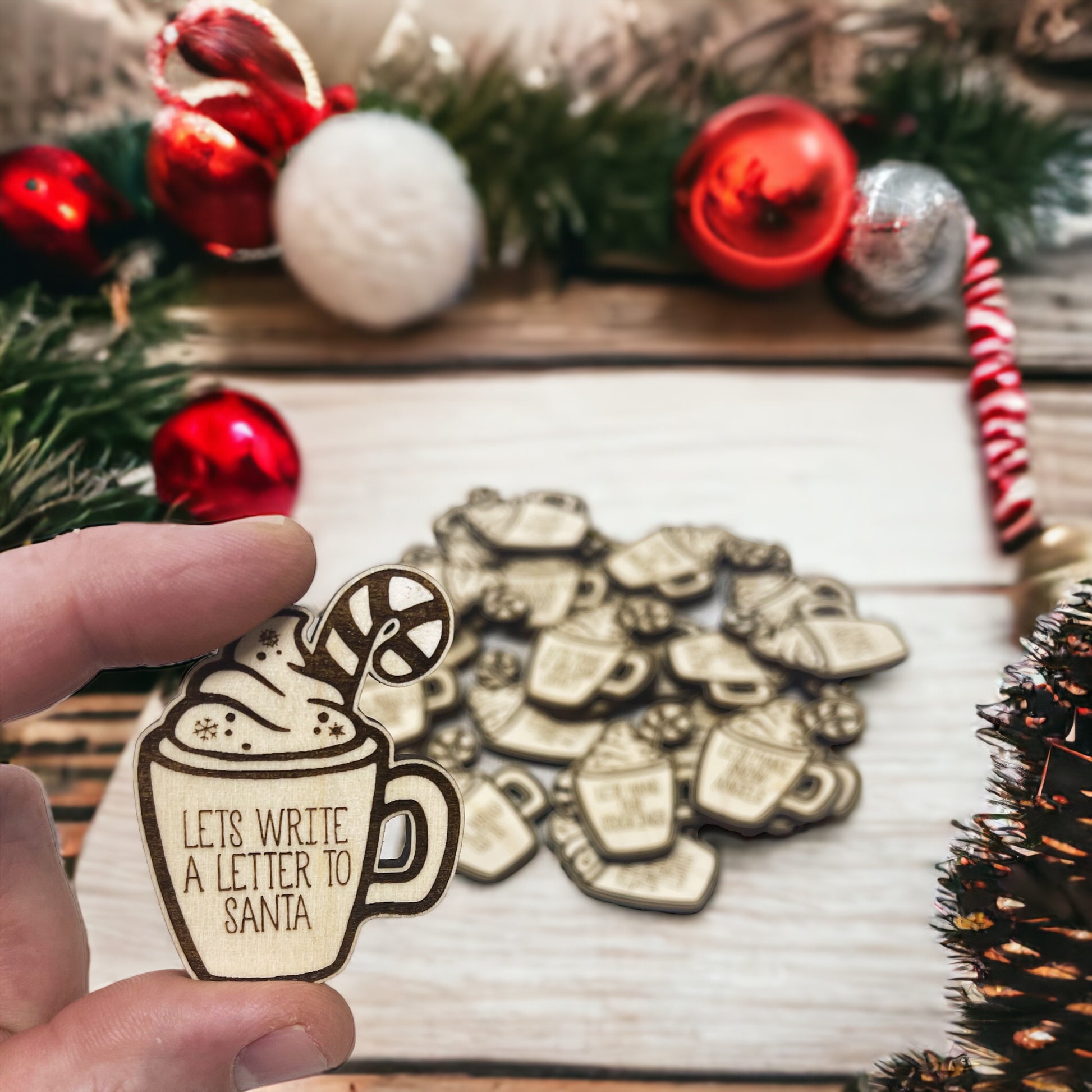 Christmas Activity Tokens for Family - Wooden Christmas Cocoa Kids Bucket List Token, Advent Calendar Filler, Xmas Countdown Coin, Child Game