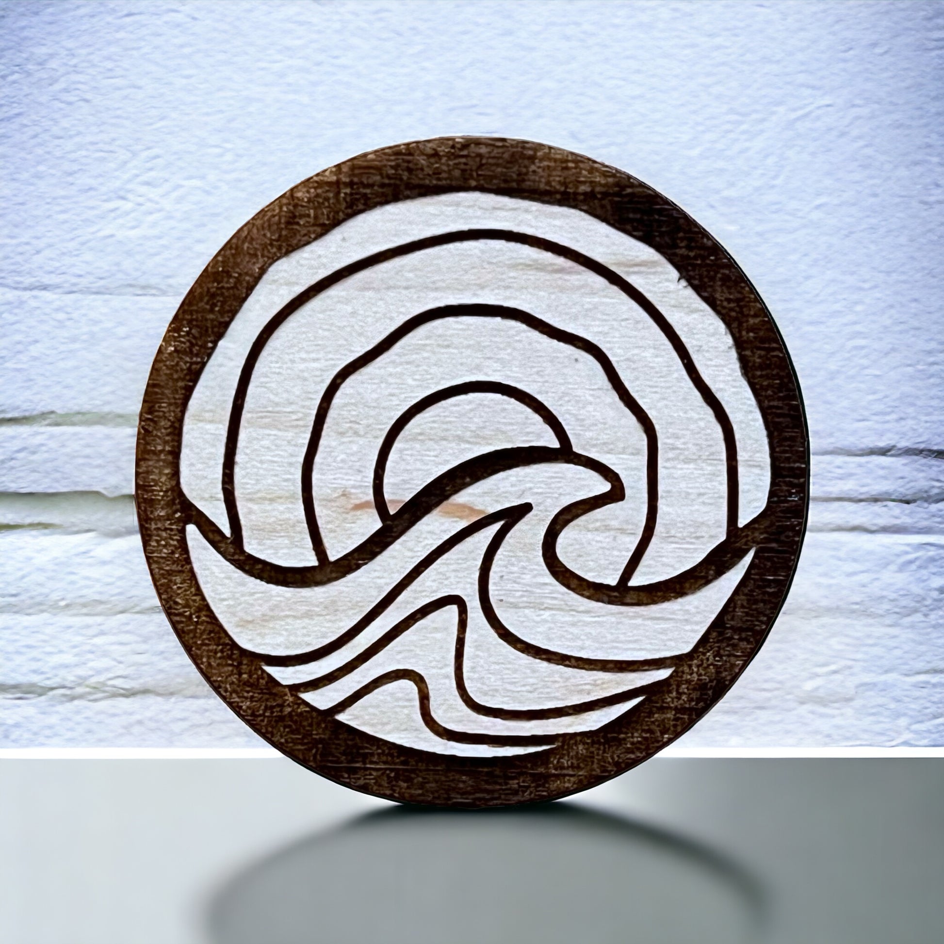 Minimalist Wave Magnet – Modern Coastal Wooden Decor for Beach Lovers
