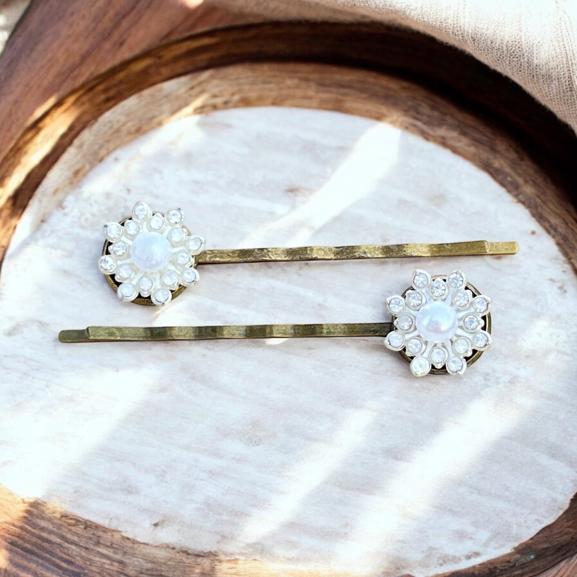 Antique Bronze Hair Pins – Set of 2 Handmade Vintage Bridal Accessories