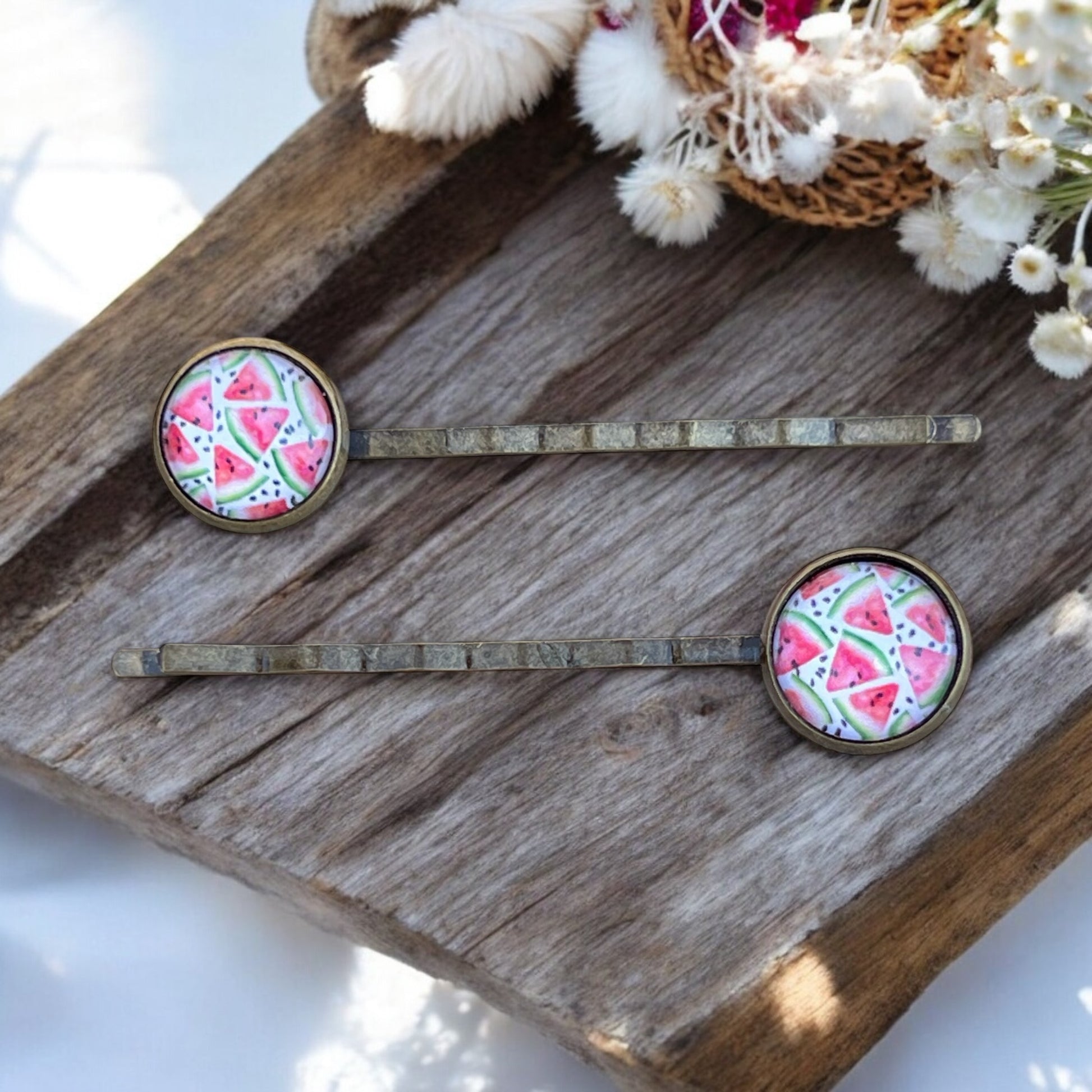 Watermelon Hair Pins – Set of 2 Fun Summer Accessories
