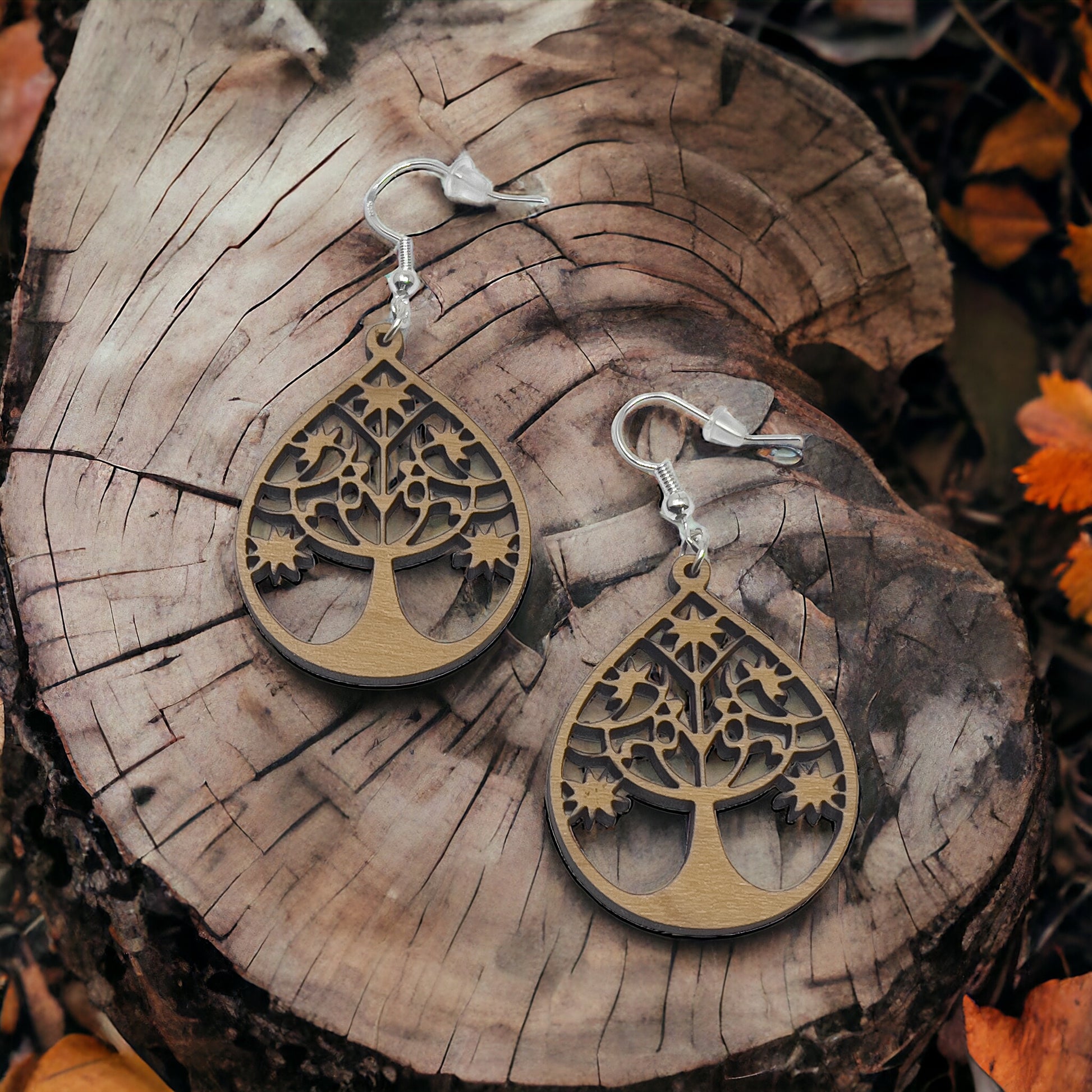 Tree of Life Teardrop Earrings – Intricate Boho Nature Jewelry