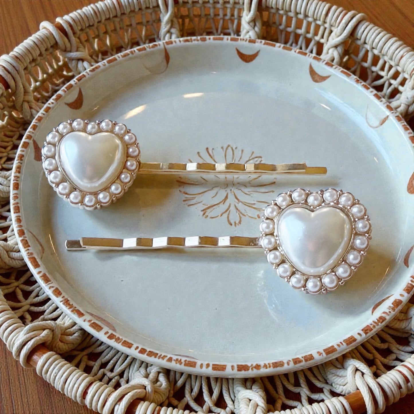 Pearl Heart Hair Pin Set – Romantic Vintage Hair Clips