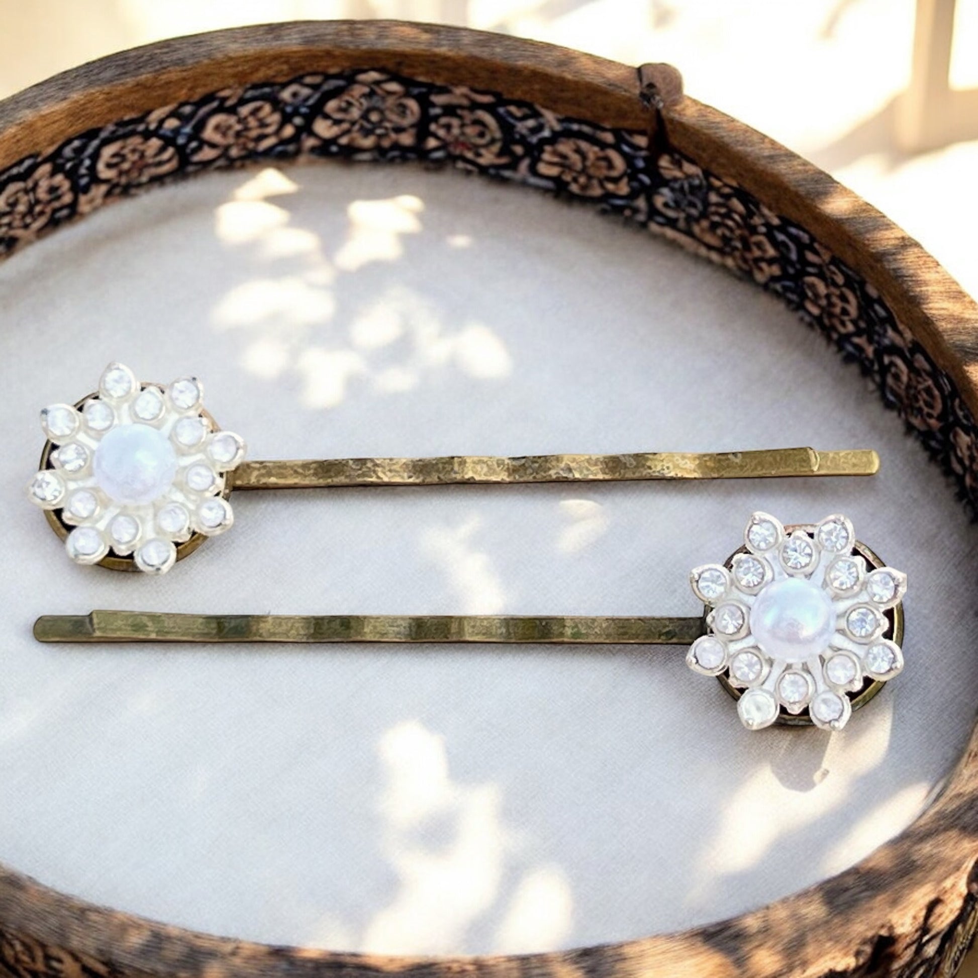 Antique Bronze Hair Pins – Set of 2 Handmade Vintage Bridal Accessories