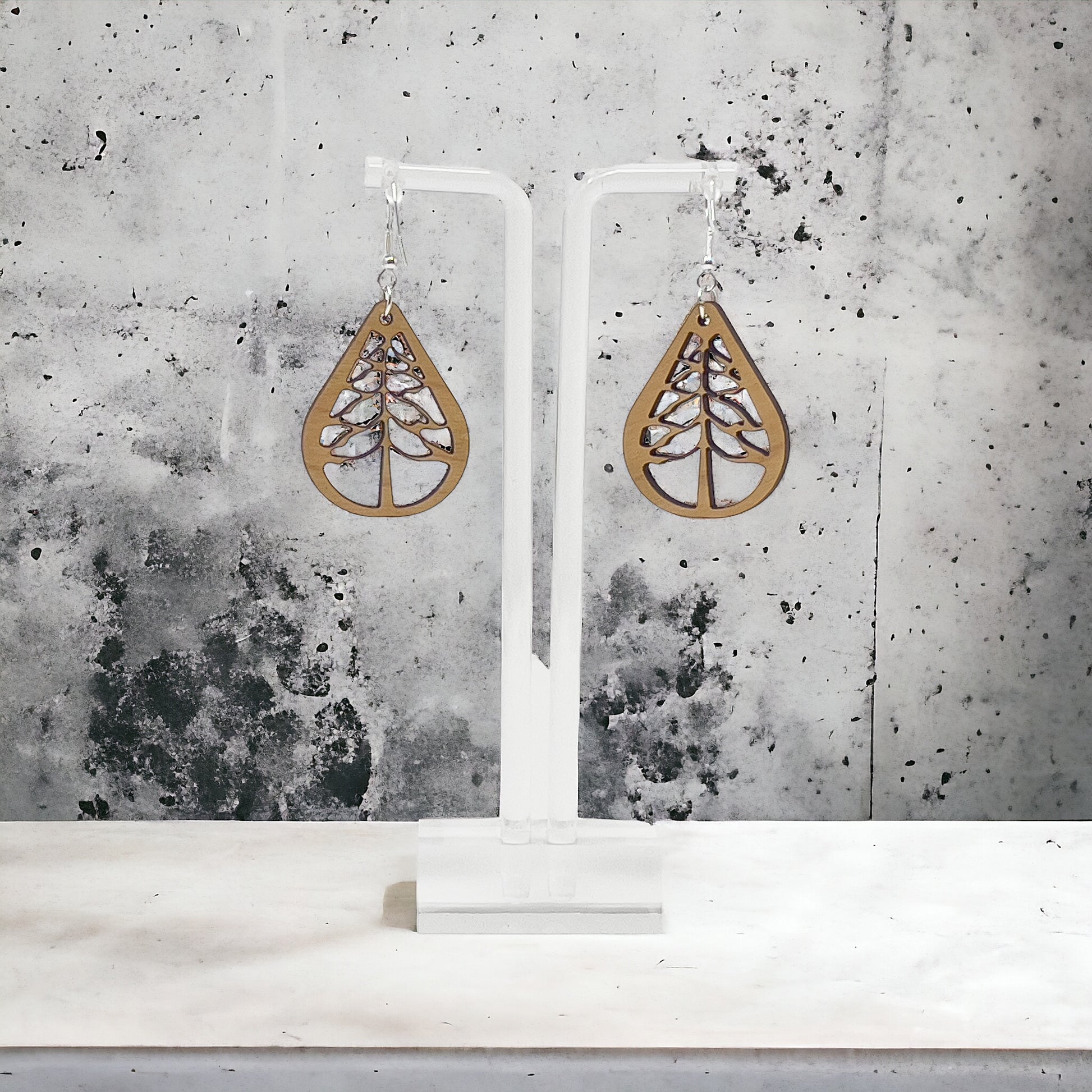 Woodland Tree Cutout Earrings – Teardrop Forest Nature Jewelry