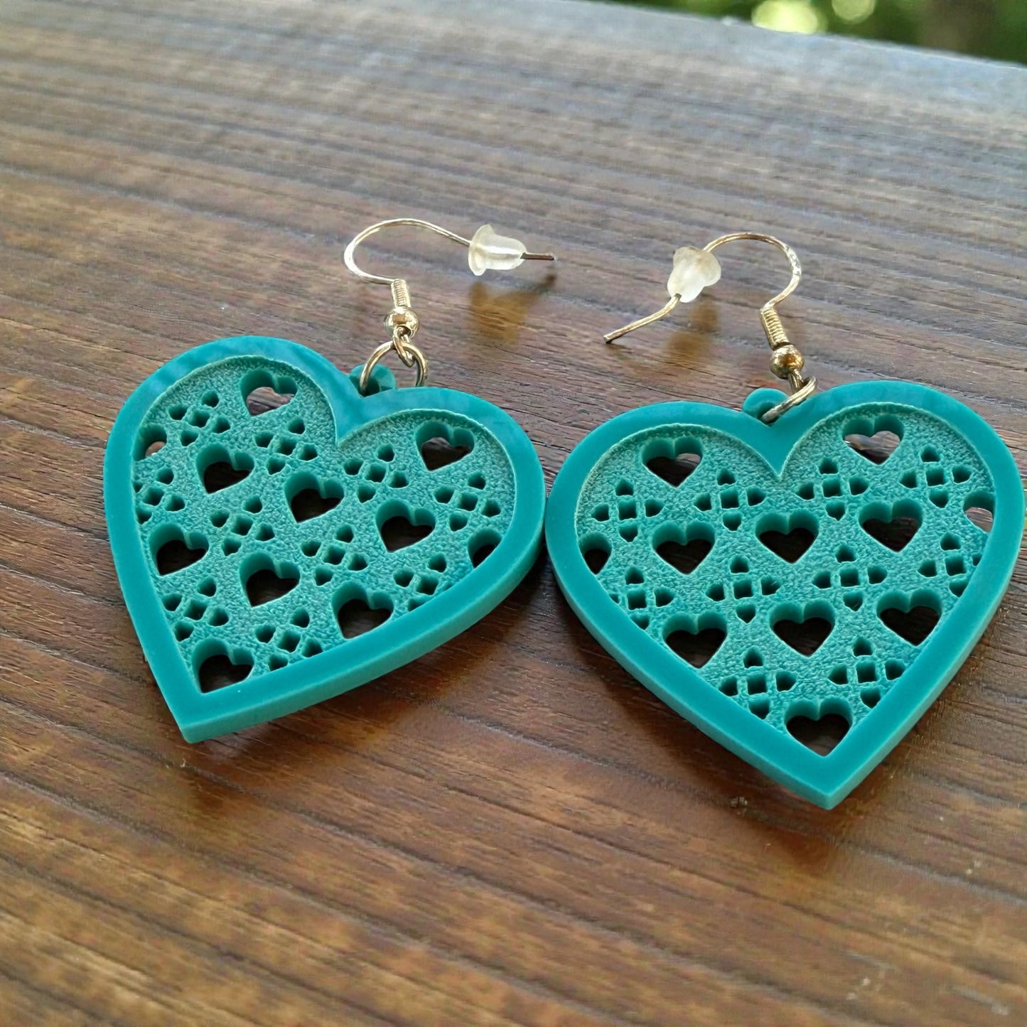 Turquoise Cutout Heart Earrings – Lightweight Boho Dangle Jewelry