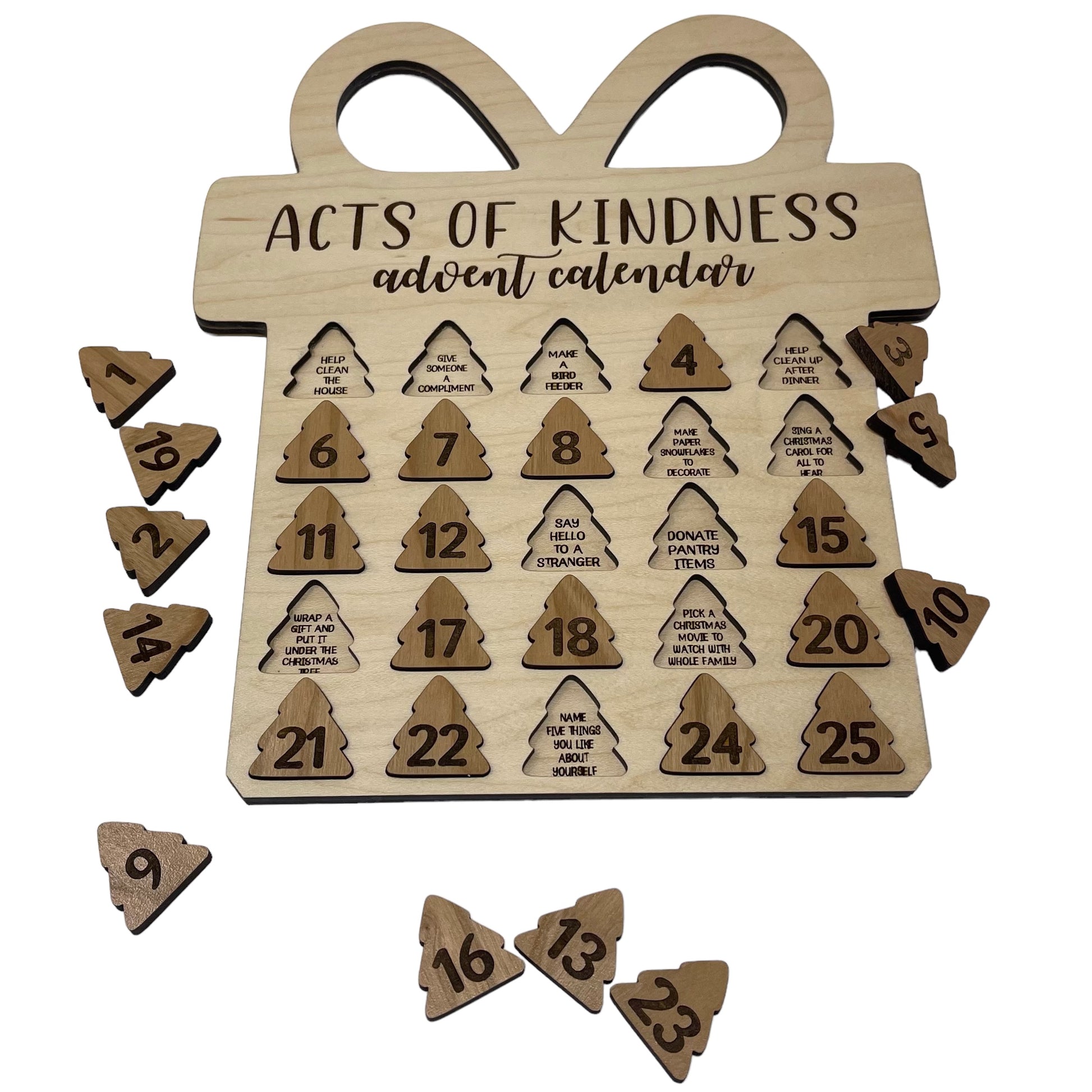 Christmas Advent Calendars - Acts of Kindness Countdown Calendar, Christmas Activities for Families, Activity Calendar, Kids Advent Calendar