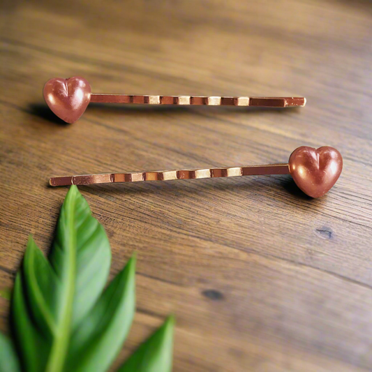 Pines de pelo de corazón rosa, Bobby Pin del día de San Valentín, pasador de pelo de mujer, pasador de pelo lindo, pasador de pelo decorativo, pasadores de Bobby de corazón de perla, pasadores de pelo de niñas
